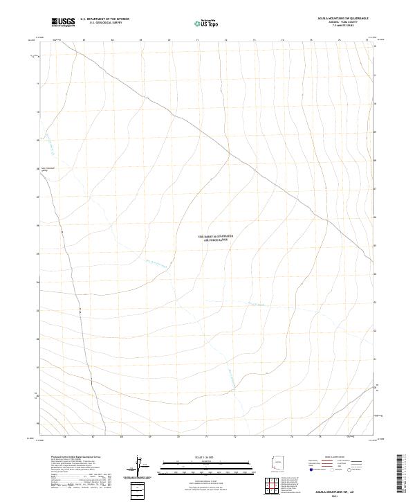 Aguila Mountains SW topographic map thumbnail