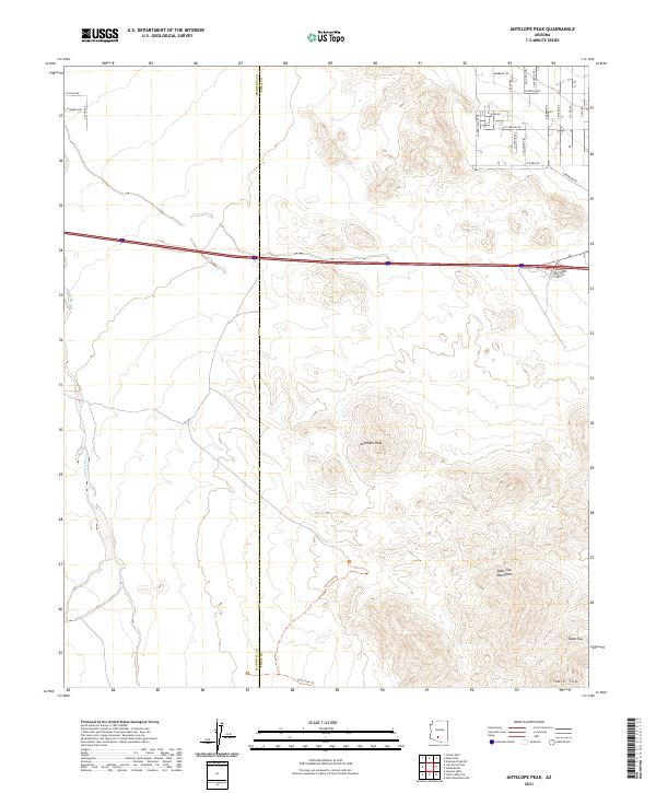 Antelope Peak 2021 topographic map thumbnail