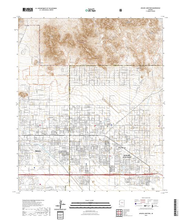 Apache Junction topographic map thumbnail