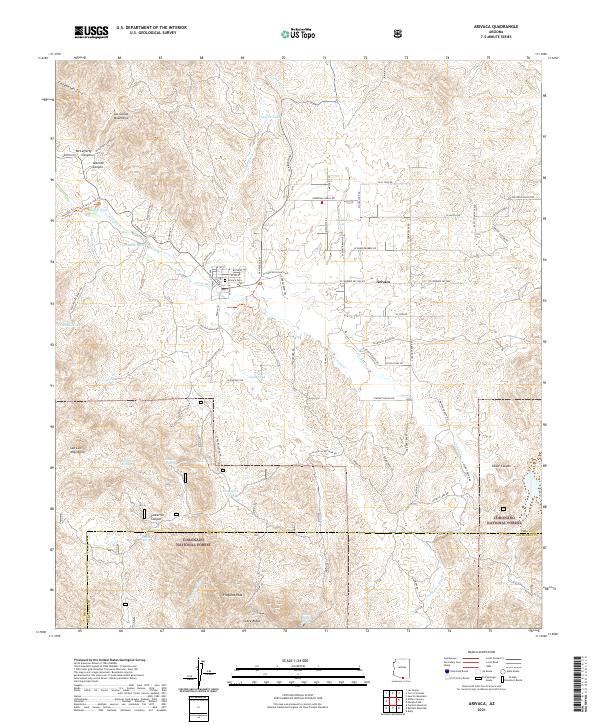 Arivaca topographic map thumbnail