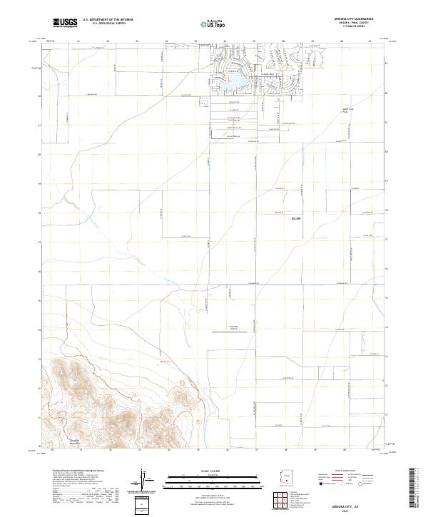 Arizona City topographic map thumbnail