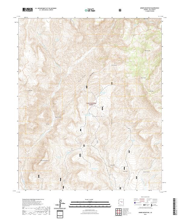 Armer Mountain topographic map thumbnail