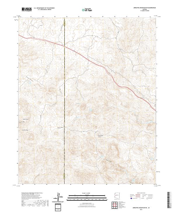 Arrastra Mountain NE 2021 topographic map thumbnail