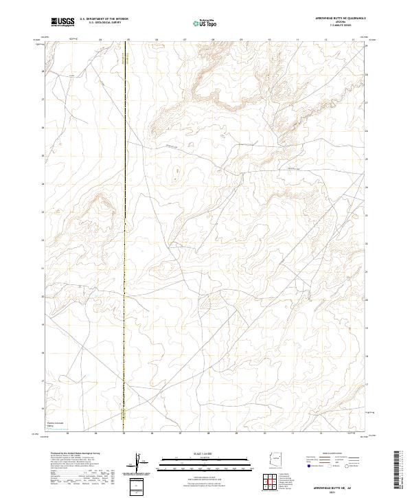 Arrowhead Butte NE topographic map thumbnail