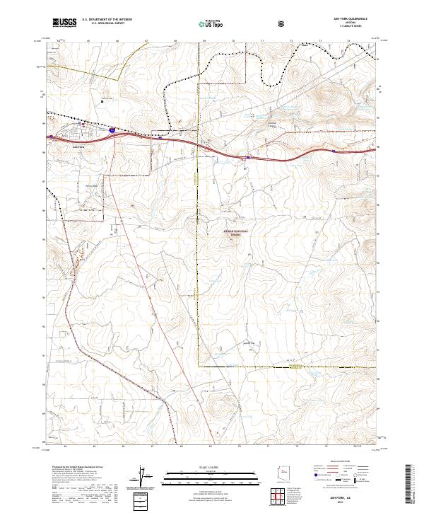 Ash Fork topographic map thumbnail