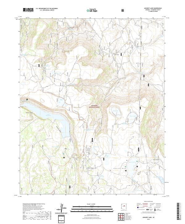 Ashurst Lake 2021 topographic map thumbnail