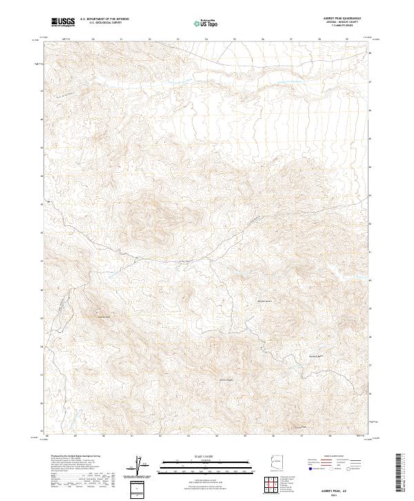 Aubrey Peak topographic map thumbnail