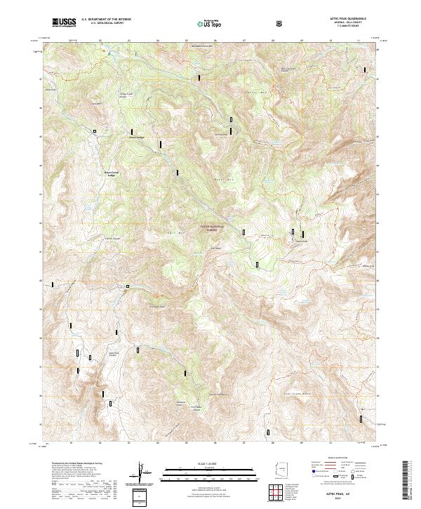 Aztec Peak topographic map thumbnail