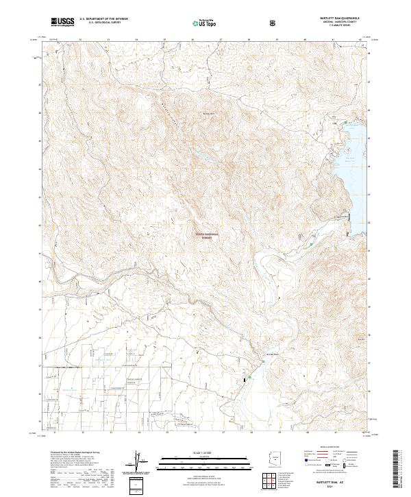 Bartlett Dam topographic map thumbnail