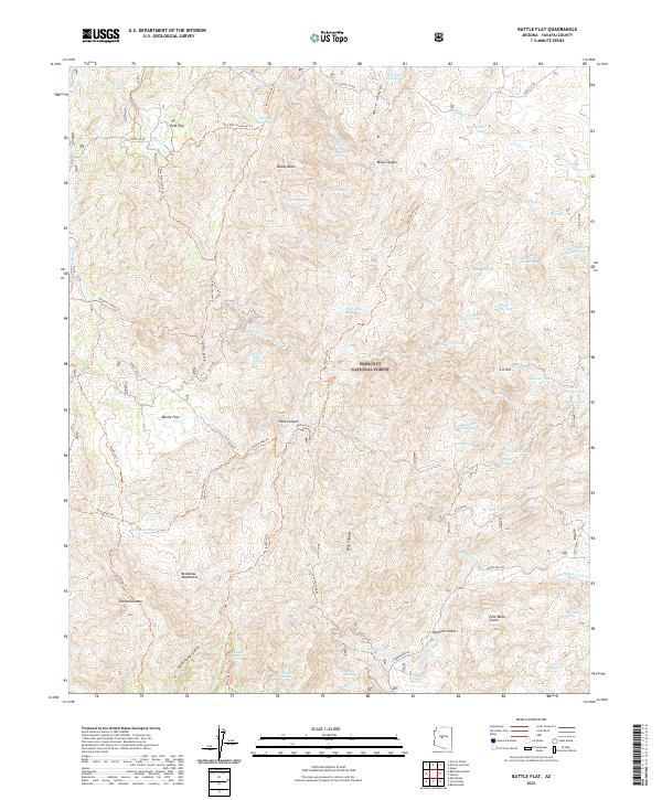 Battle Flat 2021 topographic map thumbnail