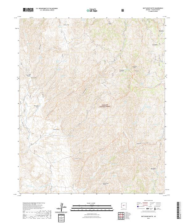 Battleship Butte 2021 topographic map thumbnail