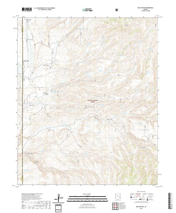Bee Canyon topographic map thumbnail