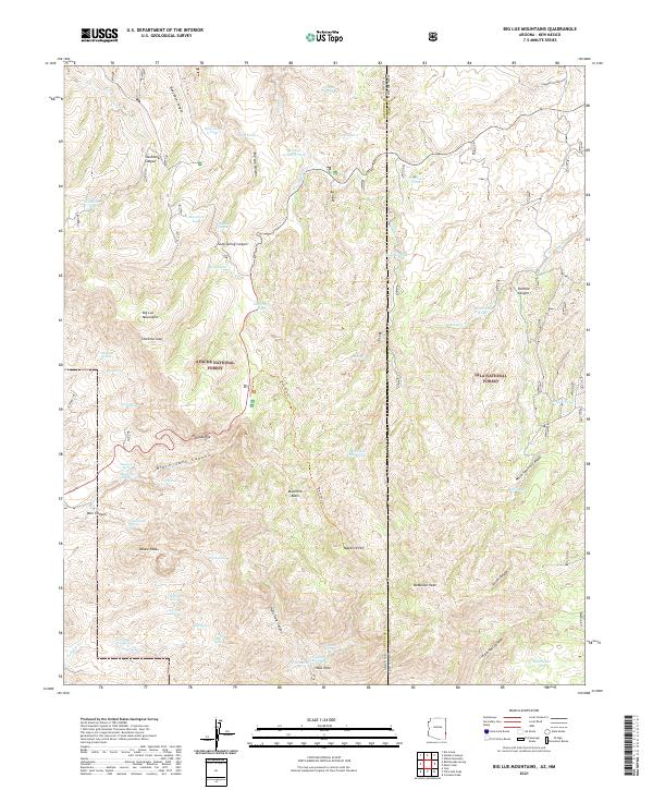 Big Lue Mountains topographic map thumbnail
