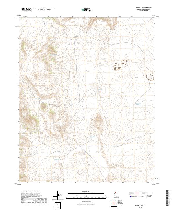 Bishop Lake topographic map thumbnail