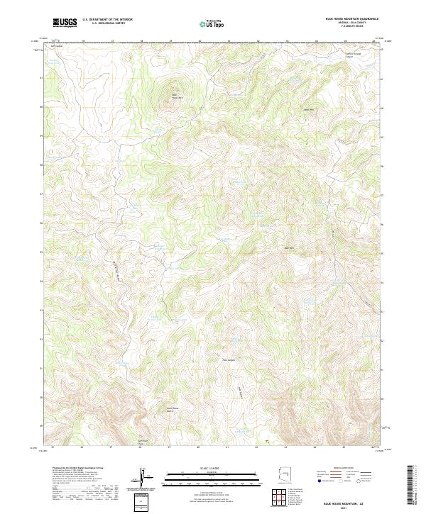Blue House Mountain topographic map thumbnail