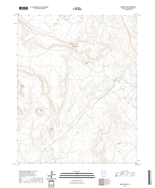 Bodaway Mesa 2021 topographic map thumbnail