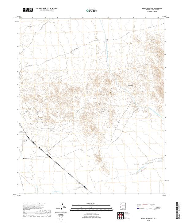 Bouse Hills West topographic map thumbnail