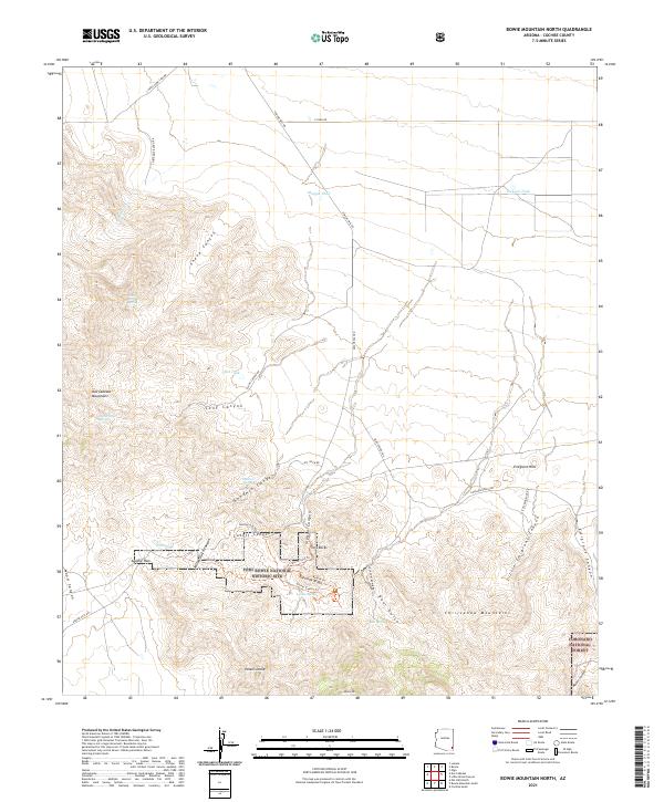 Bowie Mountain North topographic map thumbnail
