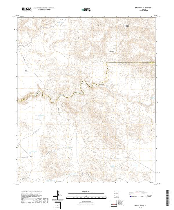 Bronco Gulch 2021 topographic map thumbnail