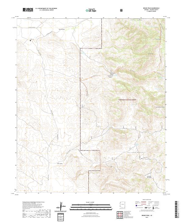 Bruno Peak topographic map thumbnail