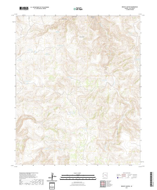 Brushy Canyon topographic map thumbnail