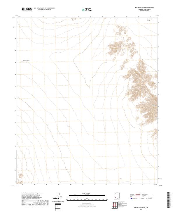 Bryan Mountains topographic map thumbnail