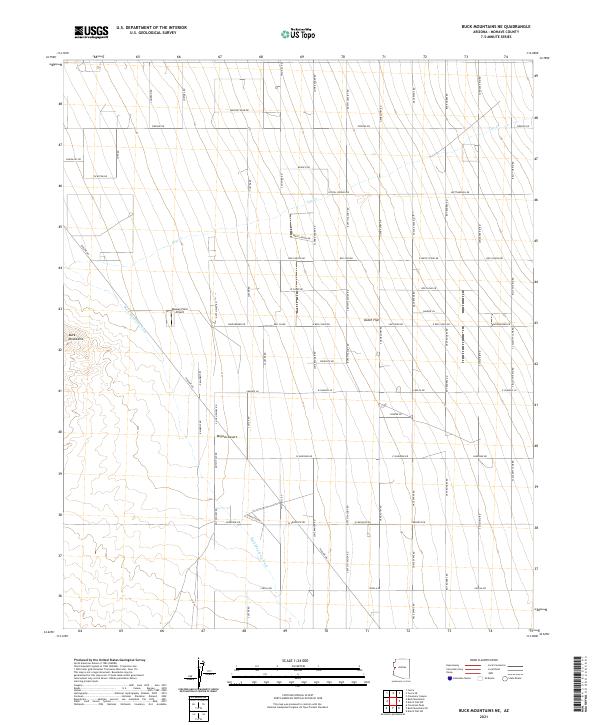 Buck Mountains NE topographic map thumbnail