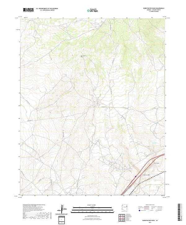 Burntwater Wash topographic map thumbnail