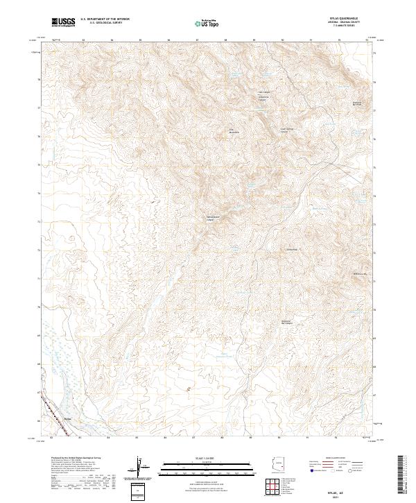 Bylas 2021 topographic map thumbnail