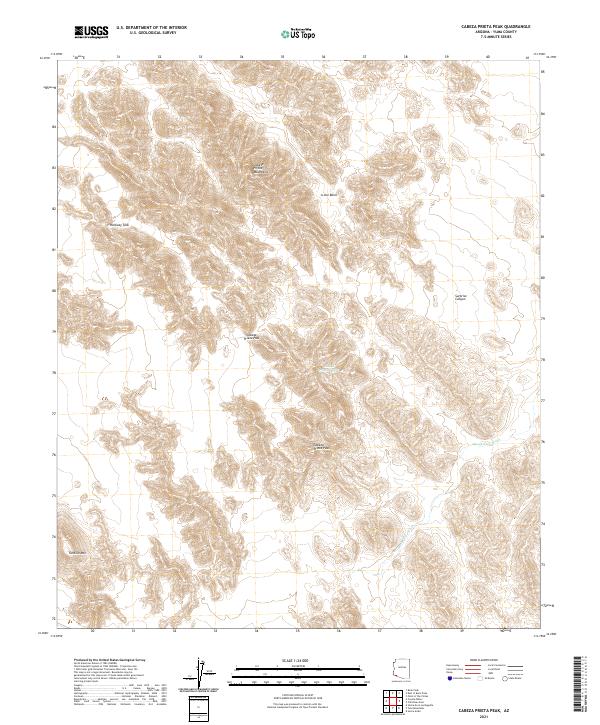 Cabeza Prieta Peak topographic map thumbnail