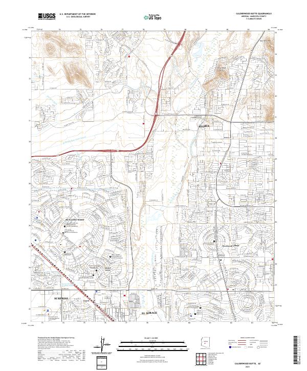 Calderwood Butte topographic map thumbnail