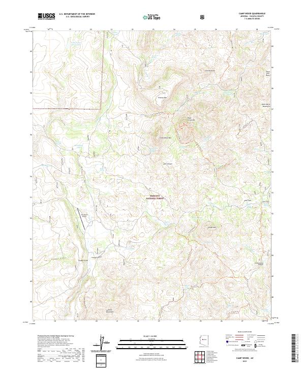 Camp Wood topographic map thumbnail