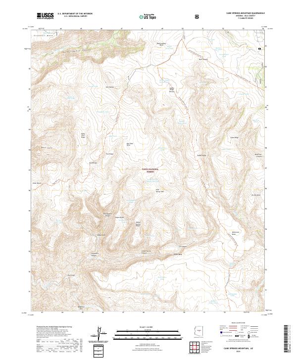 Cane Springs Mountain 2021 topographic map thumbnail