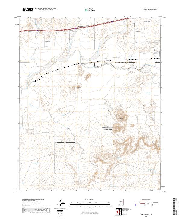 Carrizo Butte topographic map thumbnail