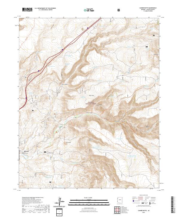 Casner Butte topographic map thumbnail