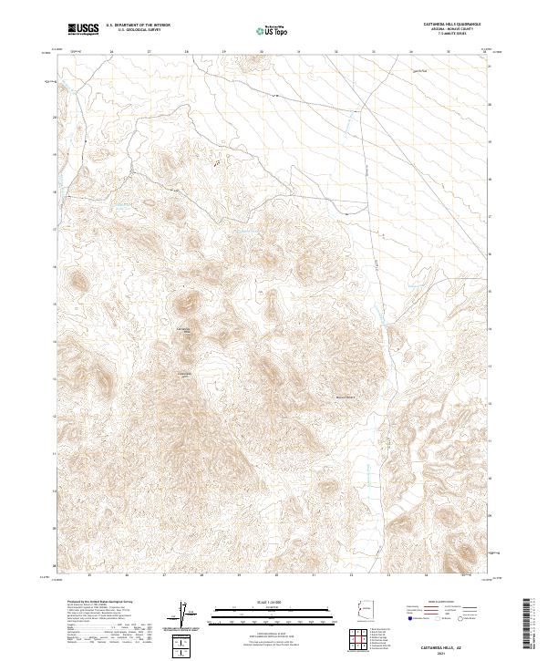 Castaneda Hills 2021 topographic map thumbnail