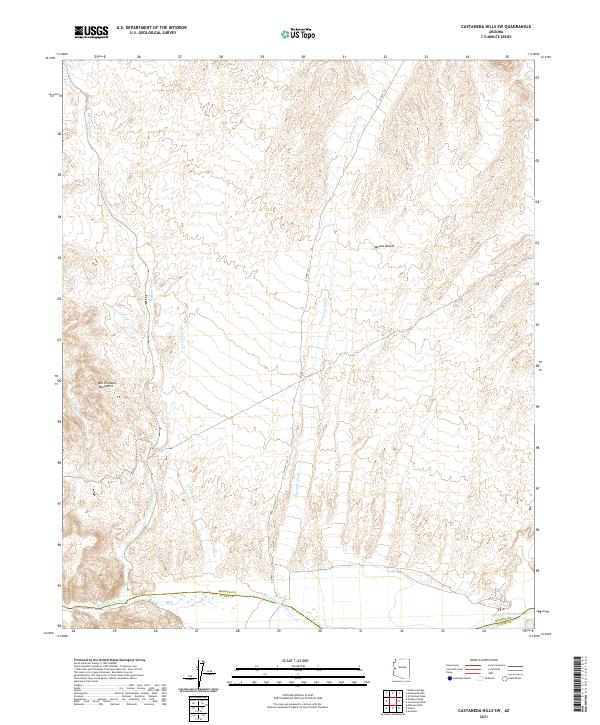 Castaneda Hills SW 2021 topographic map thumbnail