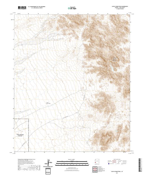 Castle Dome Peak topographic map thumbnail