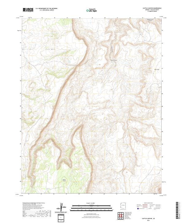 Cattle Canyon 2021 topographic map thumbnail
