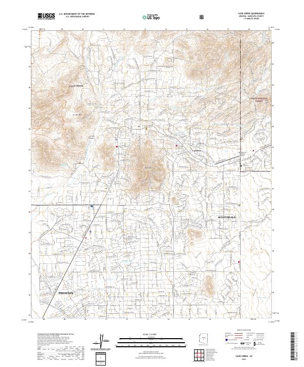 Cave Creek topographic map thumbnail