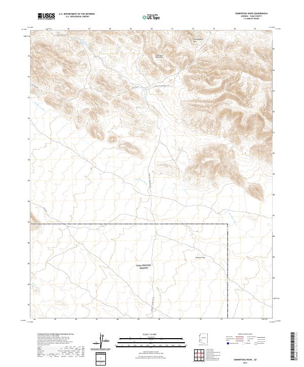 Cementosa Wash 2021 topographic map thumbnail
