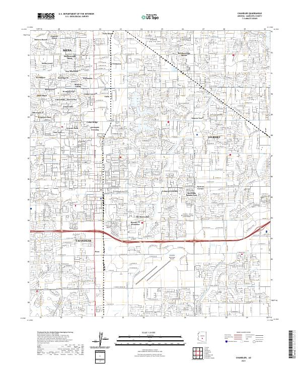 Chandler topographic map thumbnail