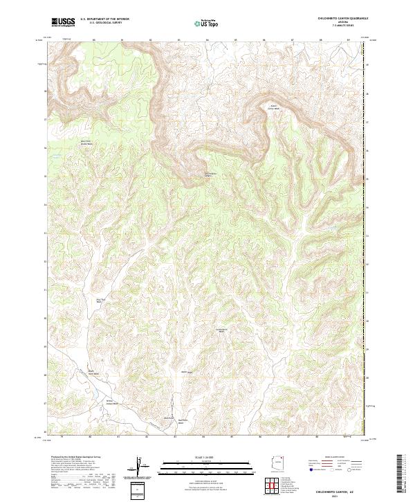 Chilchinbito Canyon topographic map thumbnail