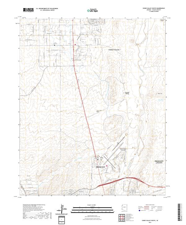 Chino Valley South topographic map thumbnail