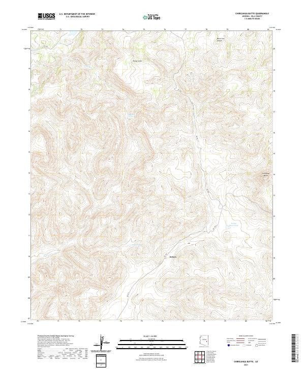 Chiricahua Butte topographic map thumbnail
