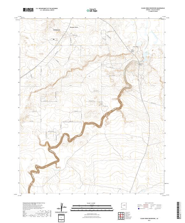 Clear Creek Reservoir topographic map thumbnail