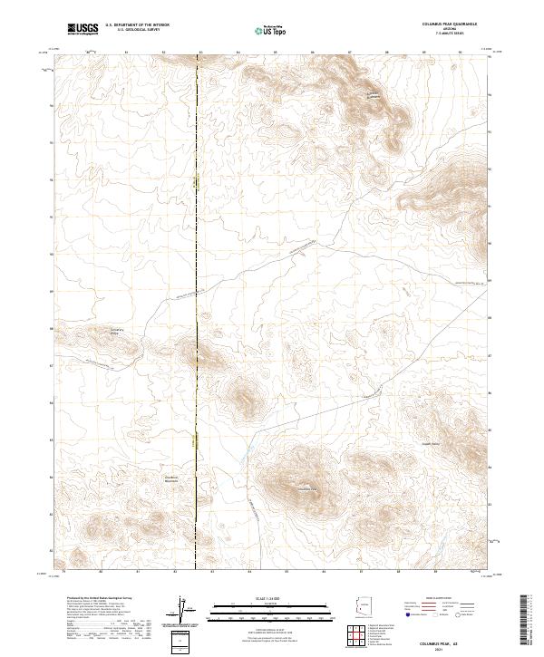Columbus Peak topographic map thumbnail