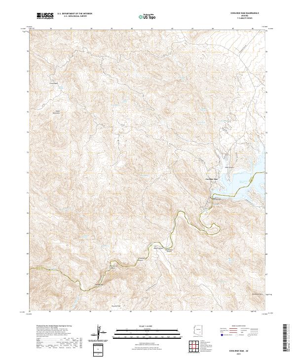 Coolidge Dam 2021 topographic map thumbnail