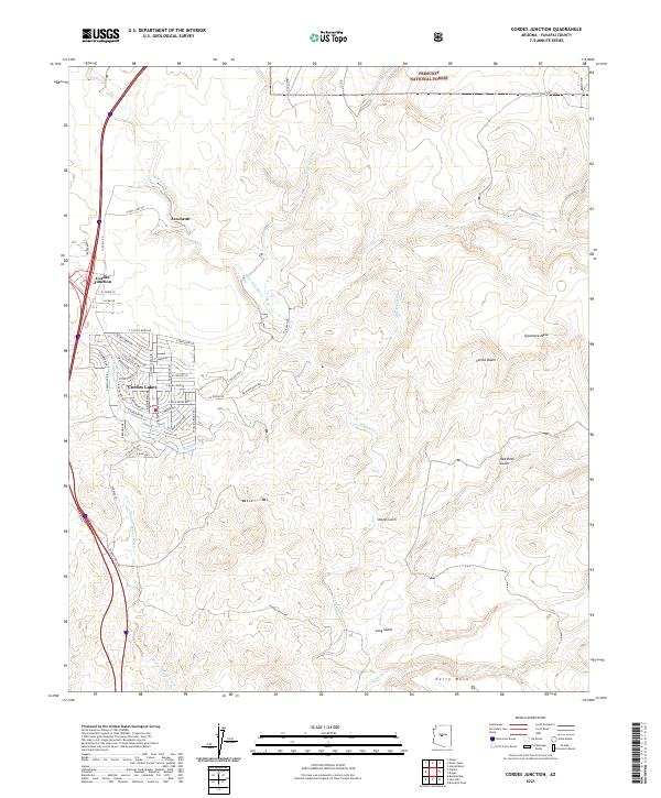 Cordes Junction topographic map thumbnail