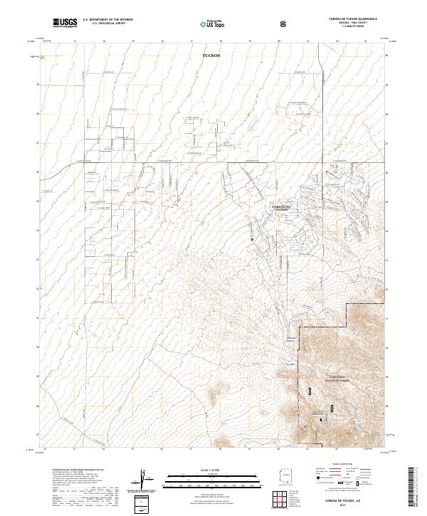 Corona De Tucson topographic map thumbnail